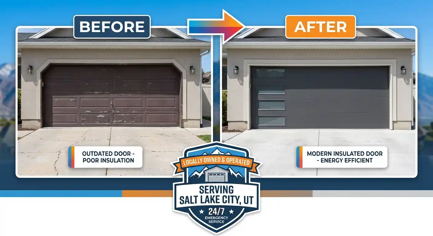 Garage door installation on a home in Sugarhouse
